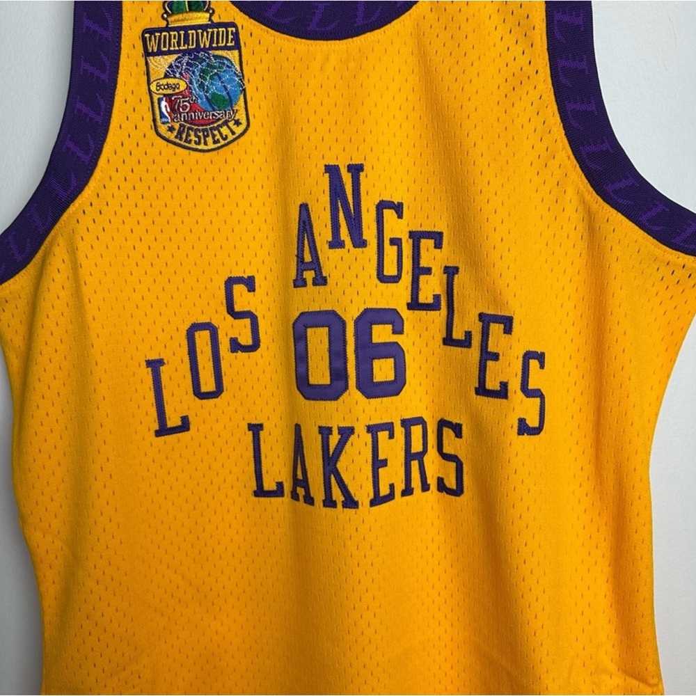 Men's Gold Los Angeles Lakers Hardwood Classics My Towns Bodega Jersey